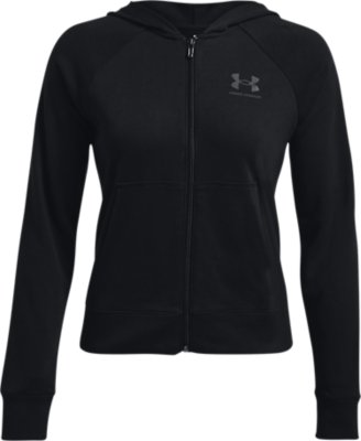 Black NEW Under Armour Women's UA Tech Terry Full Zip Hoodie Jacket 
